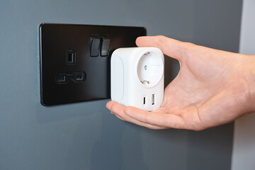 Travel Adapter for EU to UK Outlets With USB Charging Option