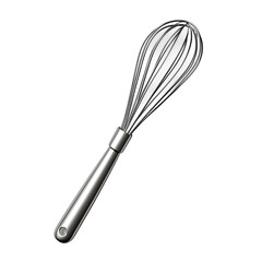 Whisk: A shiny whisk, ideal for culinary tasks. Ideal for mixing and blending.