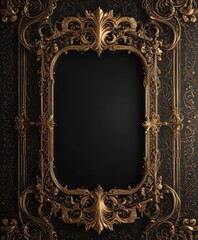 Elegant black & gold ornate background with shimmering details, VIP coupon design , brocade, background