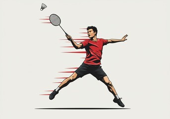 man playing badminton