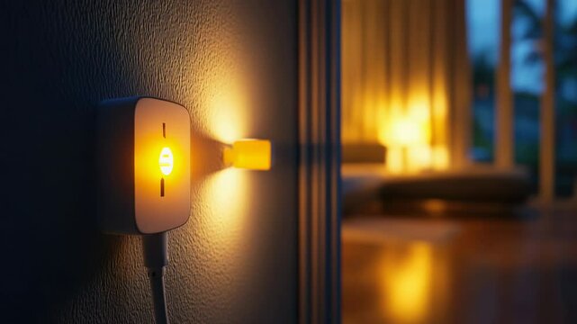 A single light fixture mounted on a wall, providing soft illumination