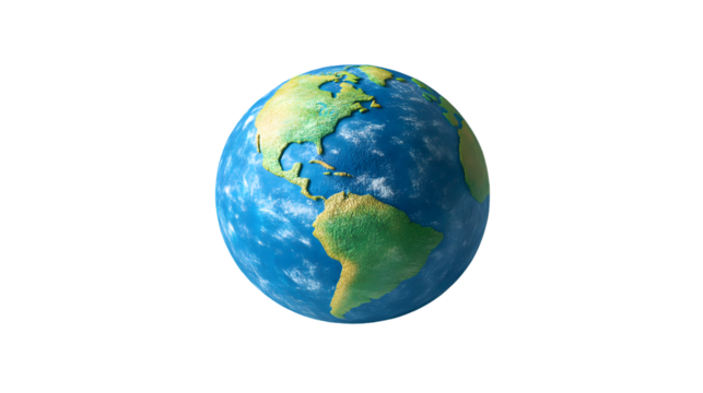 Globe with Detailed Continents and Oceans Perfect for Educational and Environmental Themes