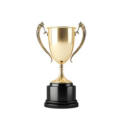 Fototapeta premium Golden Trophy: This image showcases a gleaming, gold-plated trophy, symbolizing achievement, success, and reward, set against a clean backdrop.