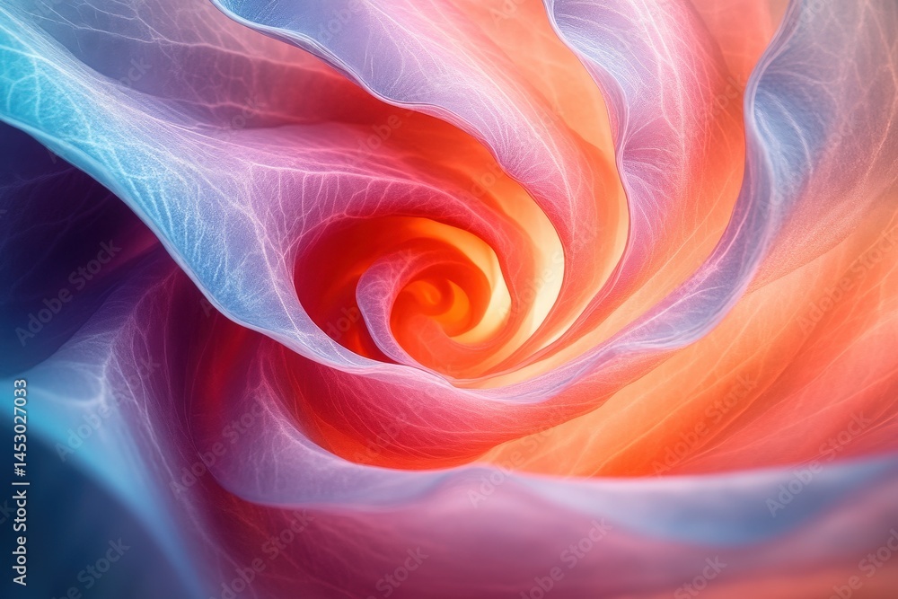 Poster swirling vibrant colors create a mesmerizing visual spiral in an abstract composition with dynamic e