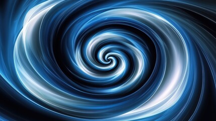 Abstract Blue Swirling Vortex