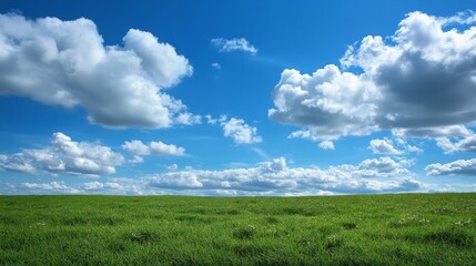 Obraz premium Vector lawn or meadow with clouds