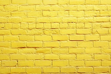 Obraz premium Yellow Painted Brick Wall Texture, Bright Surface, Decorative Building Material