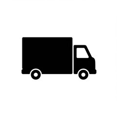 Illustration of delivery truck icon on white background