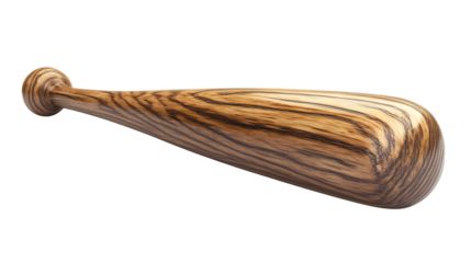 A wooden baseball bat with a detailed grain pattern ideal for sports equipment game themes a