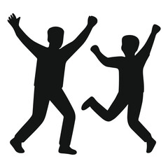 silhouette of a jumping family