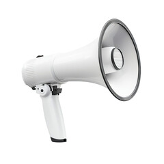 Megaphone: A sleek, modern megaphone, poised to amplify the voice, a symbol of announcement and powerful communication.