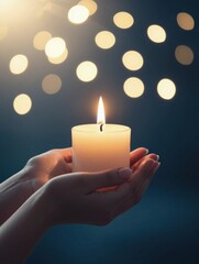 Holding a candle for memory and hope in a moment of solemn remembrance