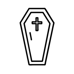 Obraz premium coffin icon, simple design, black and white