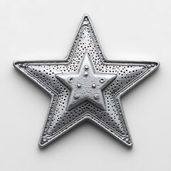 Fototapeta premium A Decorative Silver Star Ornament with Detailed Metalwork
