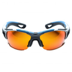 Shop stylish sports sunglasses with orange lenses for outdoor activities on transparent background