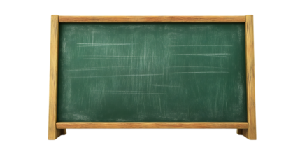 Clean Empty Chalkboard Green Board Wooden Frame School Supplies Education Background