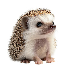 Obraz premium Charming Hedgehog in a Curious Pose: Capture the captivating charm of a young hedgehog as it gazes with curiosity, its spines in striking contrast against its soft underbelly.