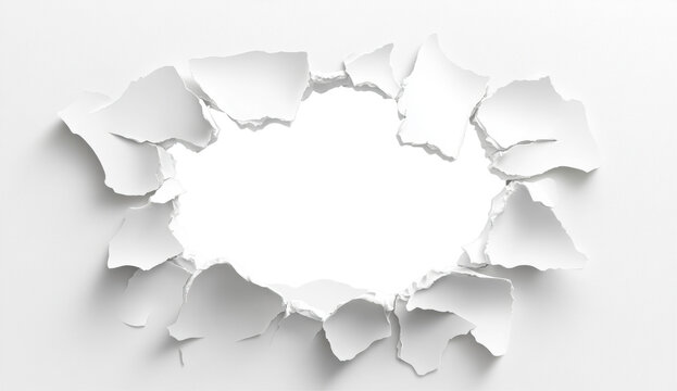 Torn paper hole with a blank black space for creative design ideas