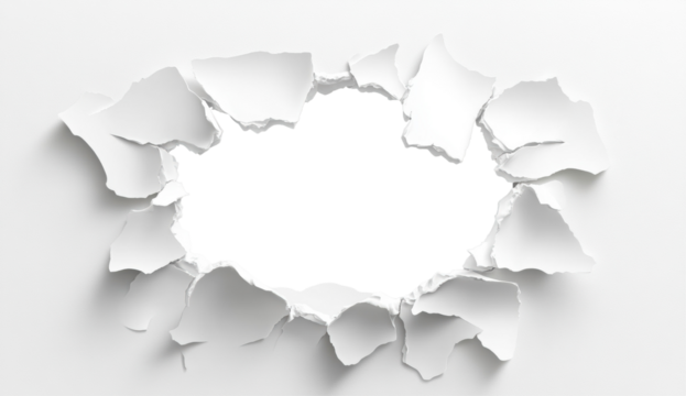 Torn paper hole with a blank black space for creative design ideas