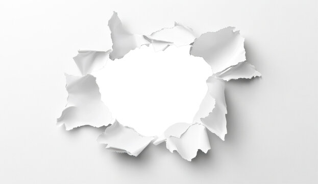 Torn Paper Hole With White Edges and Black Background for Design