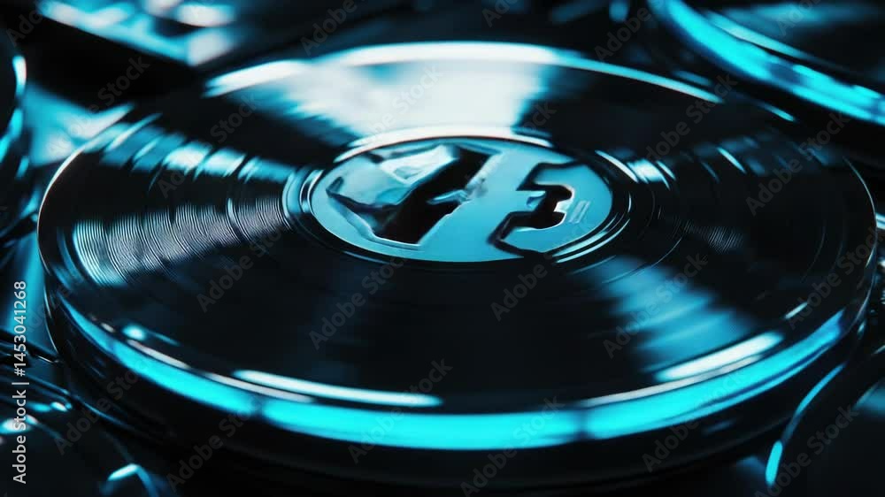 Aufkleber A detailed view of a record on a table with minimal background distraction