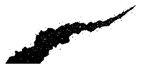 cosmic energy burst with stars silhouette vector black shape © Camel