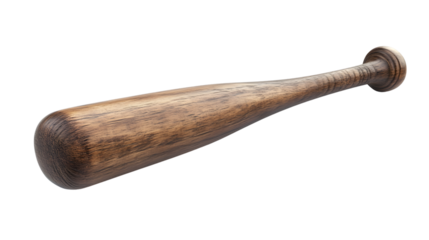 A classic wooden baseball bat with a polished finish ideal for sports enthusiasts and collecto