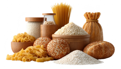 Carb food group die cut no bg png for nutrition decoration purpose.