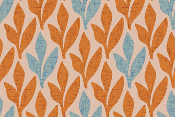 Vector seamless vintage floral pattern in boho soho style. Vector retro floral boho pattern.