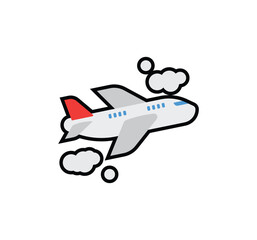 Airplane vector isolated emoticon. Airplane emoji. Airplane color icon