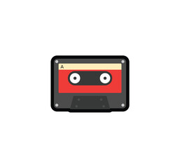 Obraz premium Audio cassette vector isolated icon. Audio cassette icon
