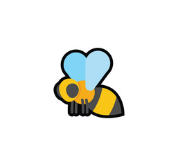 Honey bee vector isolated icon. Emoji illustration. Wasp vector emoticon