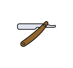 Straight razor vector isolated icon illustration