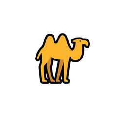Two Hump Camel vector isolated icon. Camel emoji illustration.