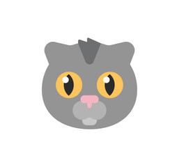 Cat face vector isolated icon. Cat emoji