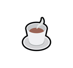 Coffee cup vector isolated emoticon. Coffee emoji. Coffee color icon