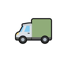 Delivery truck vector isolated emoji icon. Delivery truck emoticon