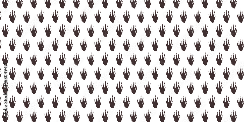 Poster grid diagonal scatter seamless pattern with beaver footprint for textile, wallpaper and other. anima