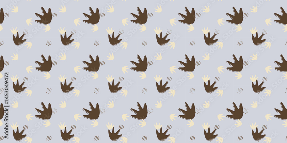 Poster minimalist scatter seamless pattern with beaver footprint for textile, wallpaper and other. animal f