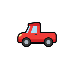Pickup car vector isolated emoticon. Pickup car emoji. Pickup car color icon