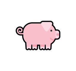 Pig vector isolated illustration. Pig icon
