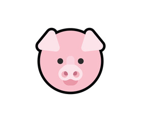 Vector isolated pig face. Pig face emoji illustration