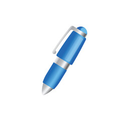 Blue pen vector isolated icon. Pen emoji