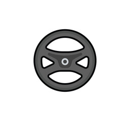 Steering wheel vector isolated icon. Emoji illustration. Steering wheel vector emoticon