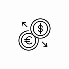 currency exchange icon sign vector
