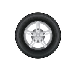 Obraz premium Car wheel vector isolated icon. Emoji illustration. Car wheel vector emoticon