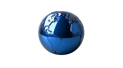 Obraz premium Globe with Blue Continents on Black Background Earth Universe Global World Map Geography
