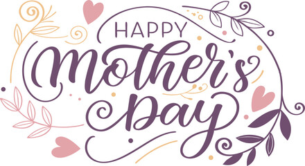 Handwritten Happy Mother’s Day Quote in Watercolor Style