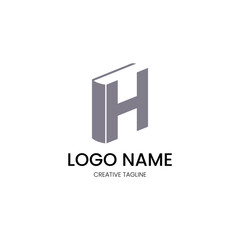 logo with a combination of books with the letter H