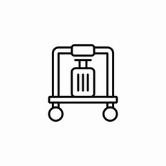 Fototapeta premium luggage trolley icon sign vector